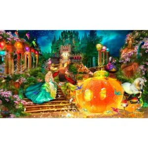 Castle Pumpkin Wagon - Full Round Drill Diamond Painting 50*30CM
