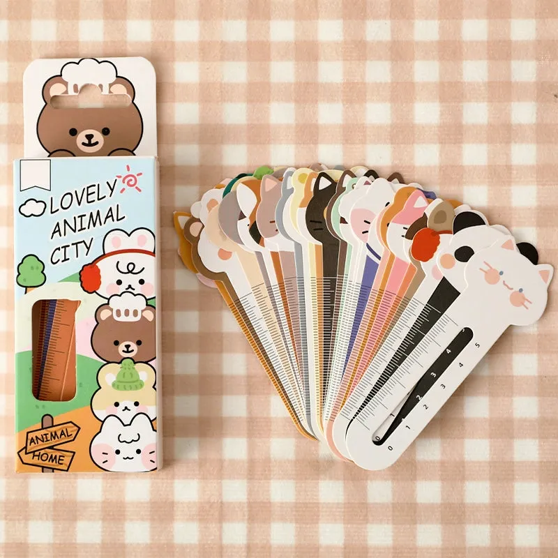 Cat and Animal City Cartoon Mini Scale Bookmark Pack