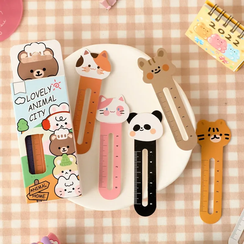 Cat and Animal City Cartoon Mini Scale Bookmark Pack