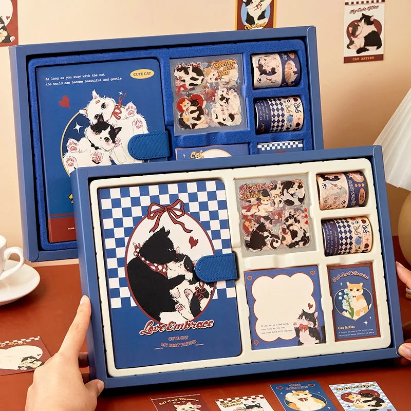 Cat Series Cute Cartoon Journal Gift Box Set