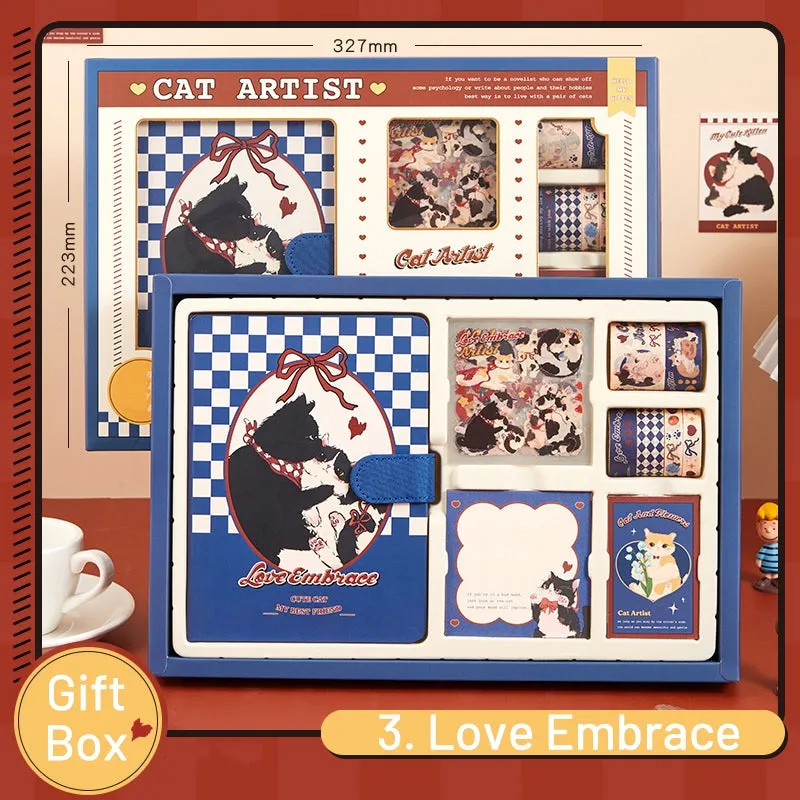 Cat Series Cute Cartoon Journal Gift Box Set