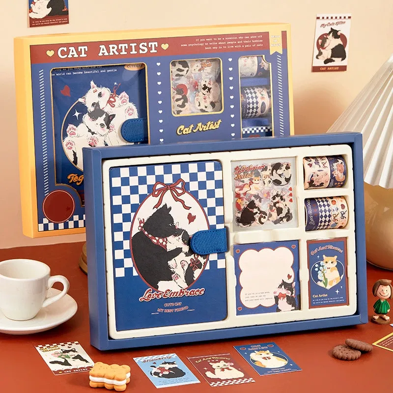 Cat Series Cute Cartoon Journal Gift Box Set