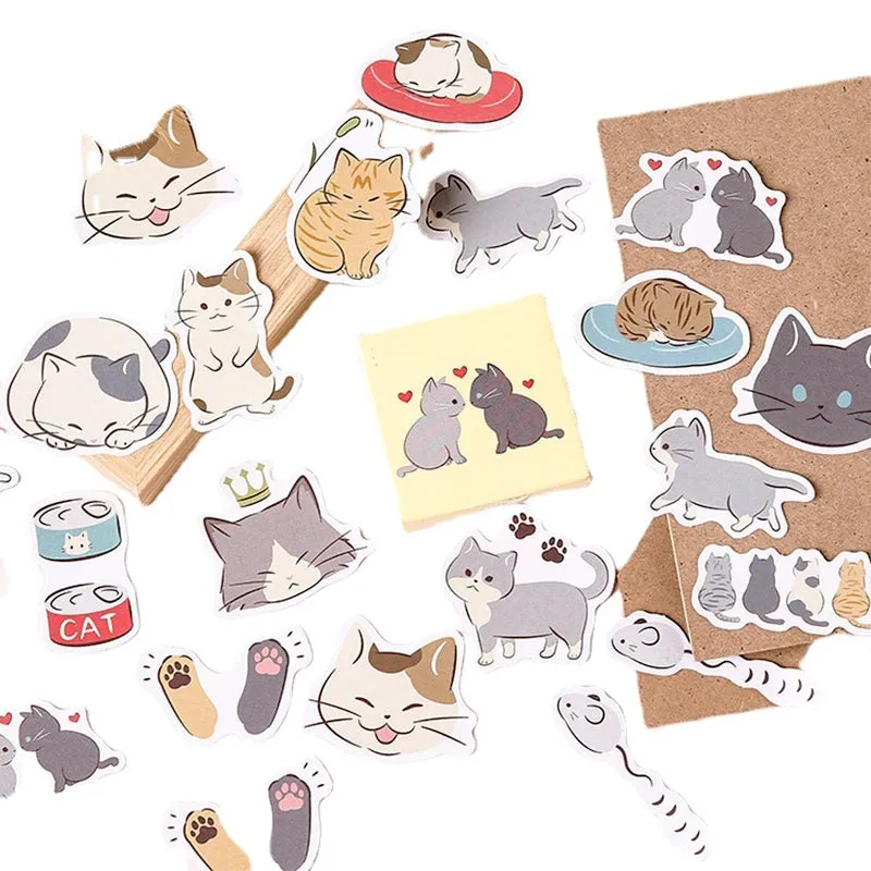 Cat-themed Cartoon Stickers