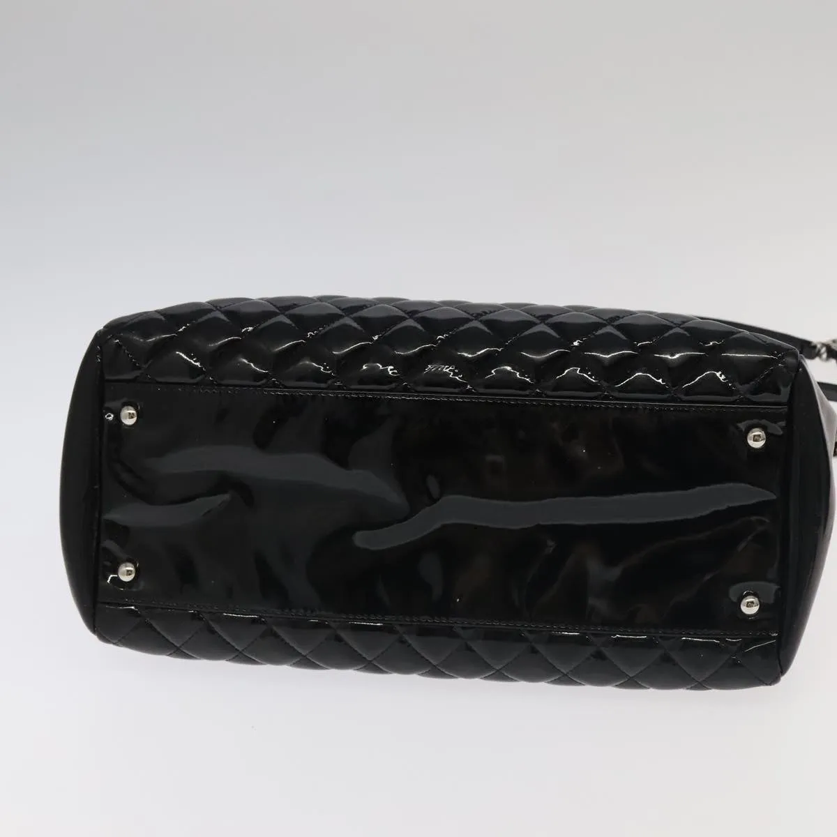 CHANEL Matelasse Chain Shoulder Bag Enamel Black CC 101334A