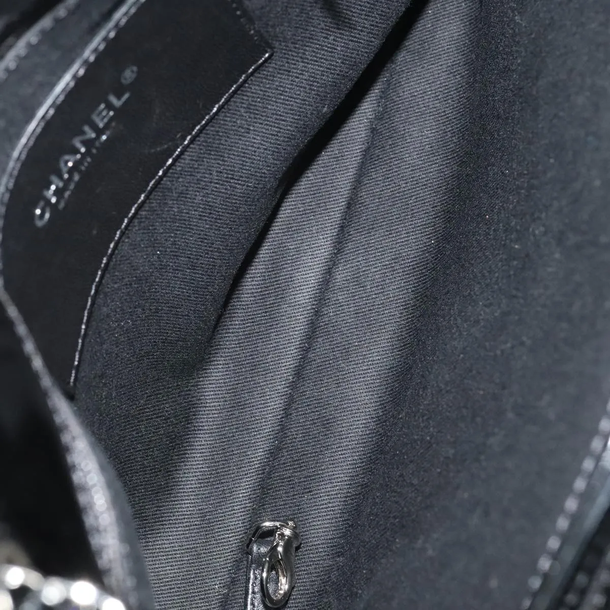 CHANEL Matelasse Chain Shoulder Bag Enamel Black CC 101334A