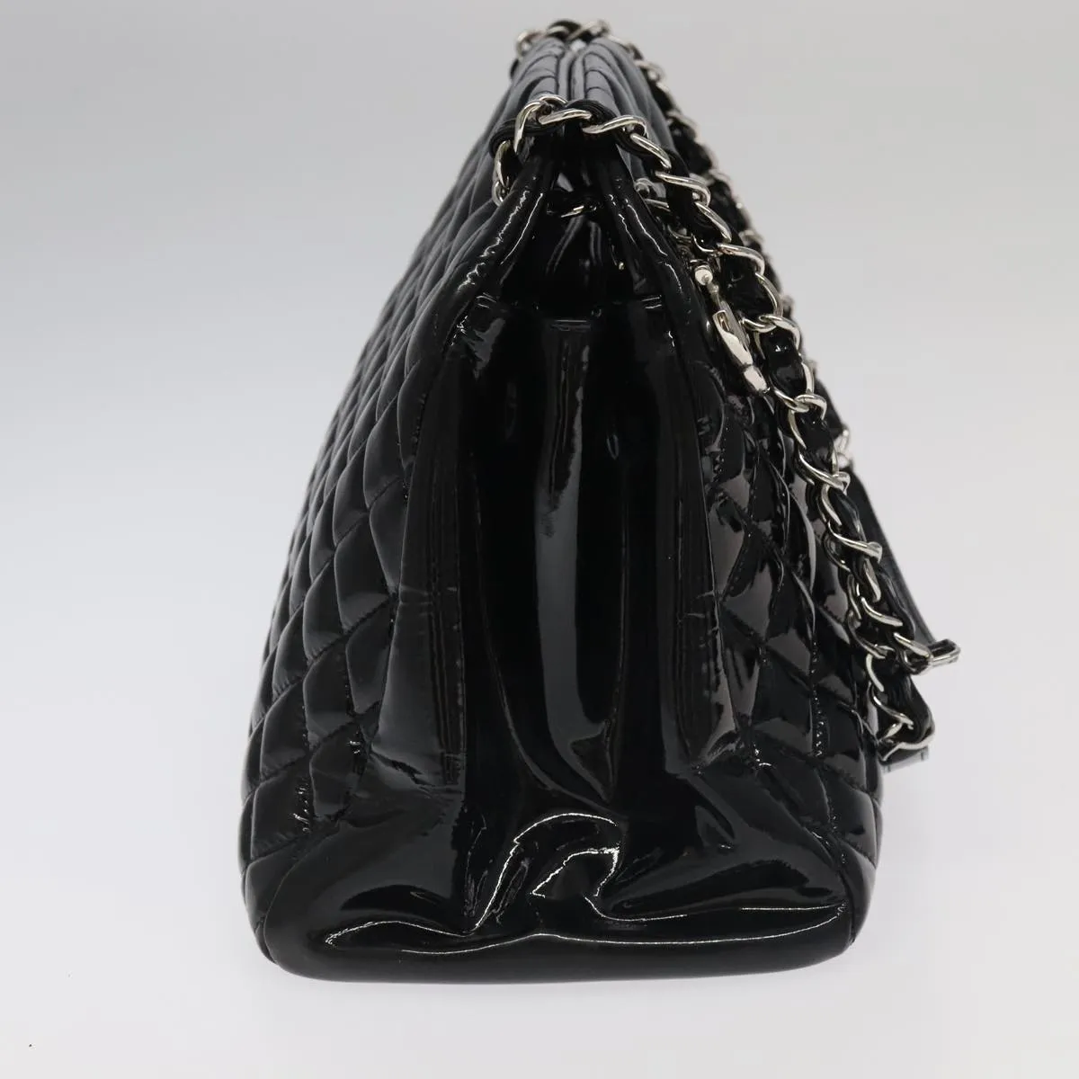 CHANEL Matelasse Chain Shoulder Bag Enamel Black CC 101334A