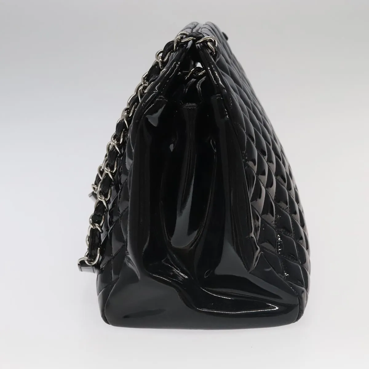CHANEL Matelasse Chain Shoulder Bag Enamel Black CC 101334A