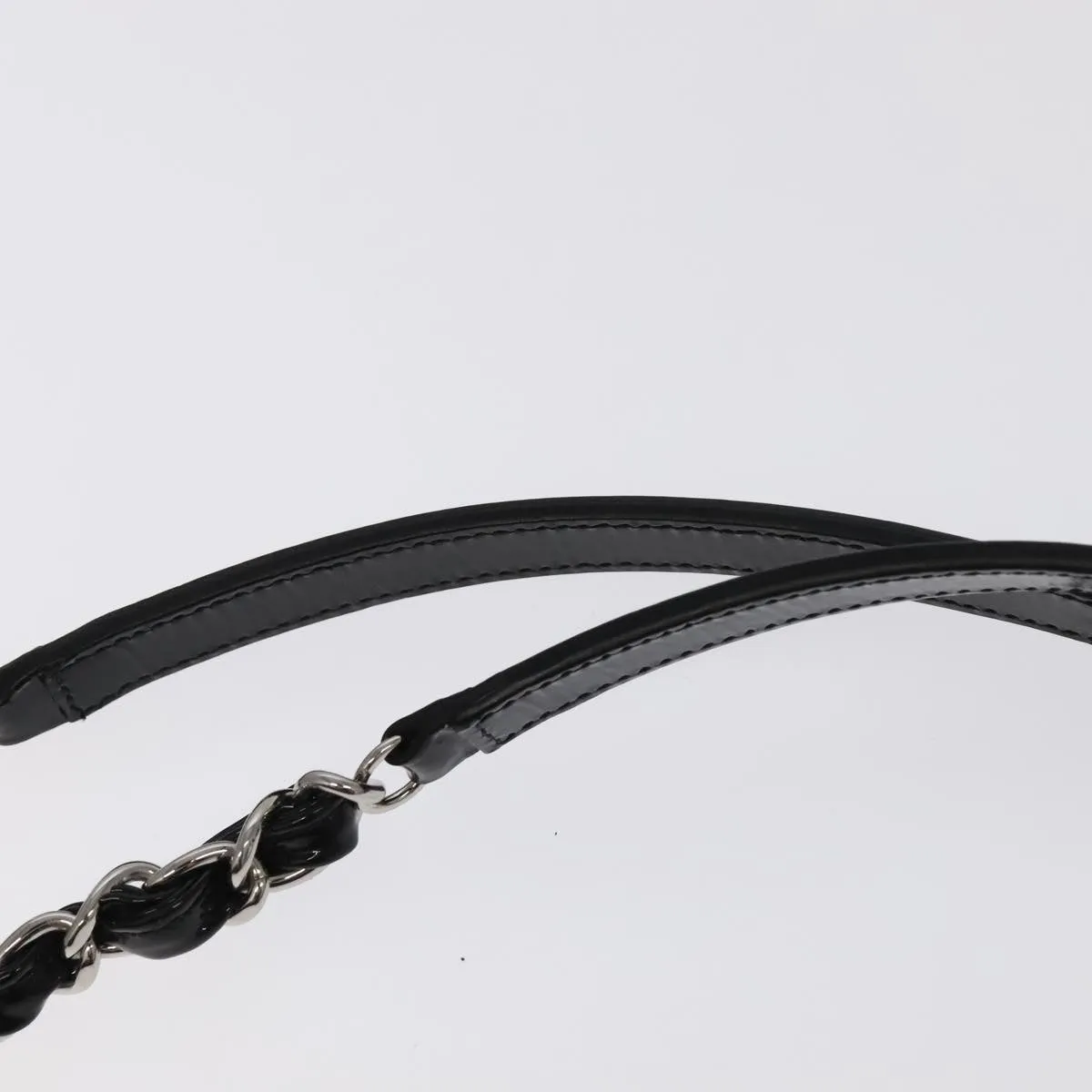 CHANEL Matelasse Chain Shoulder Bag Enamel Black CC 101334A