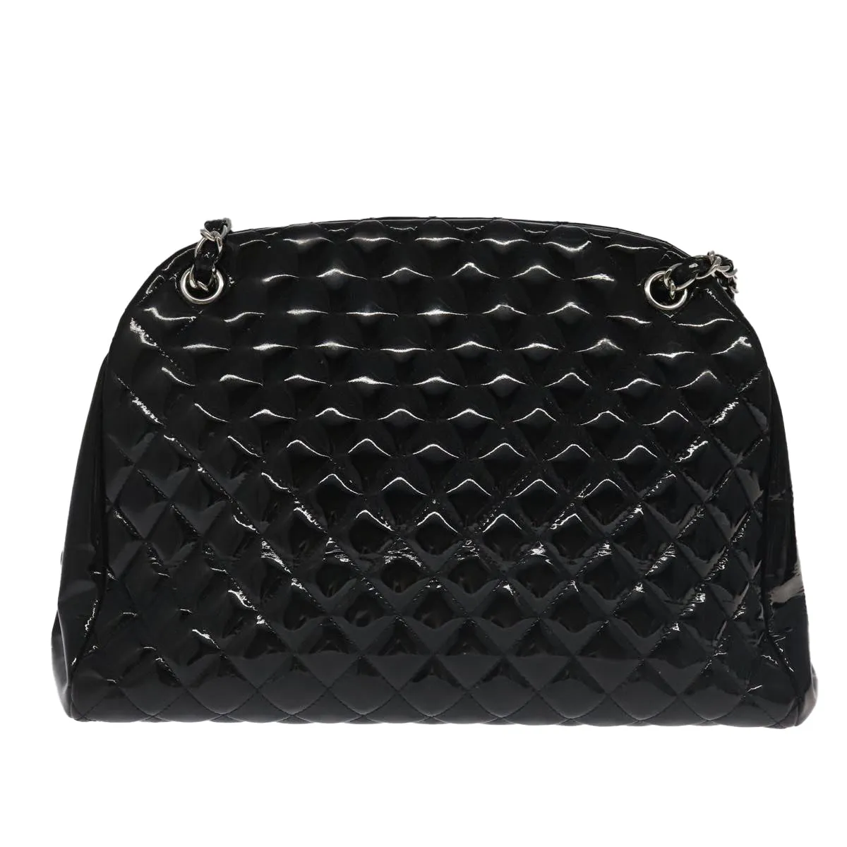 CHANEL Matelasse Chain Shoulder Bag Enamel Black CC 101334A