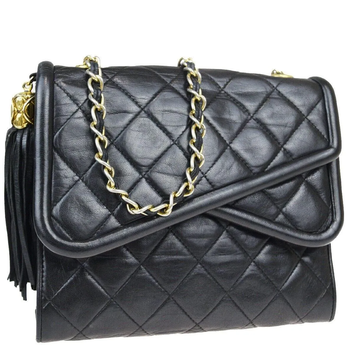 Chanel Vintage Double Flap Shoulder Bag with Tassel