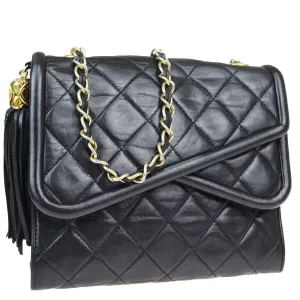 Chanel Vintage Double Flap Shoulder Bag with Tassel
