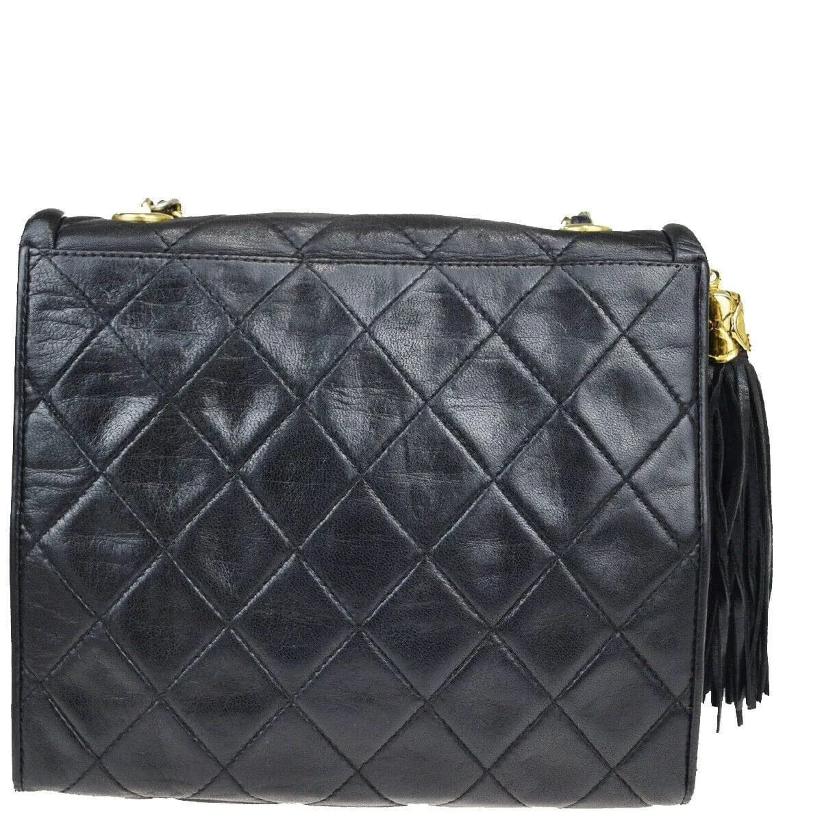 Chanel Vintage Double Flap Shoulder Bag with Tassel