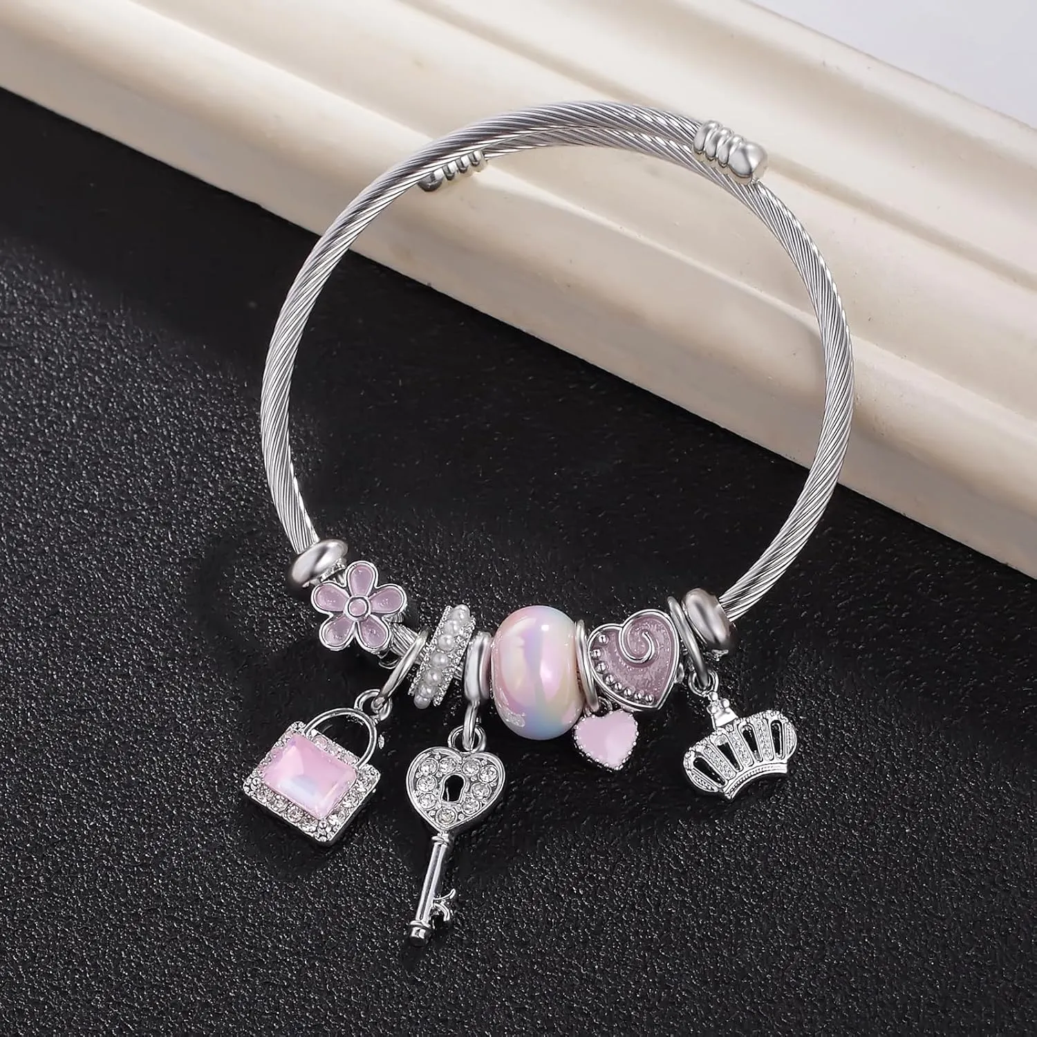 Charm Bracelets for Girls Cute Cartoon Friendship Bracelets Adjustable Bangle Gifts for Girls DIY Jewelry