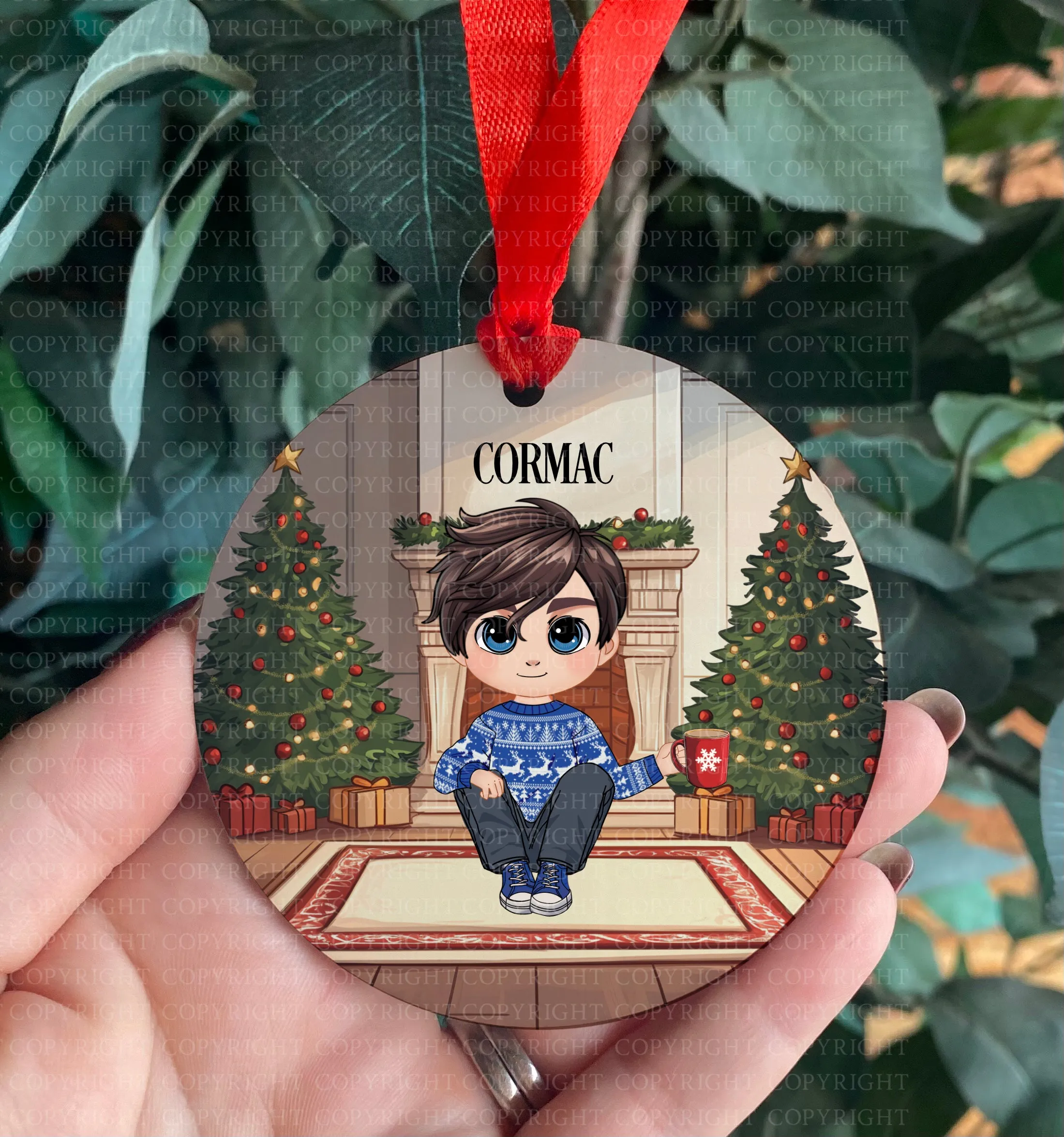 Chibi Best Friends Christmas Hanging Decoration - MALE