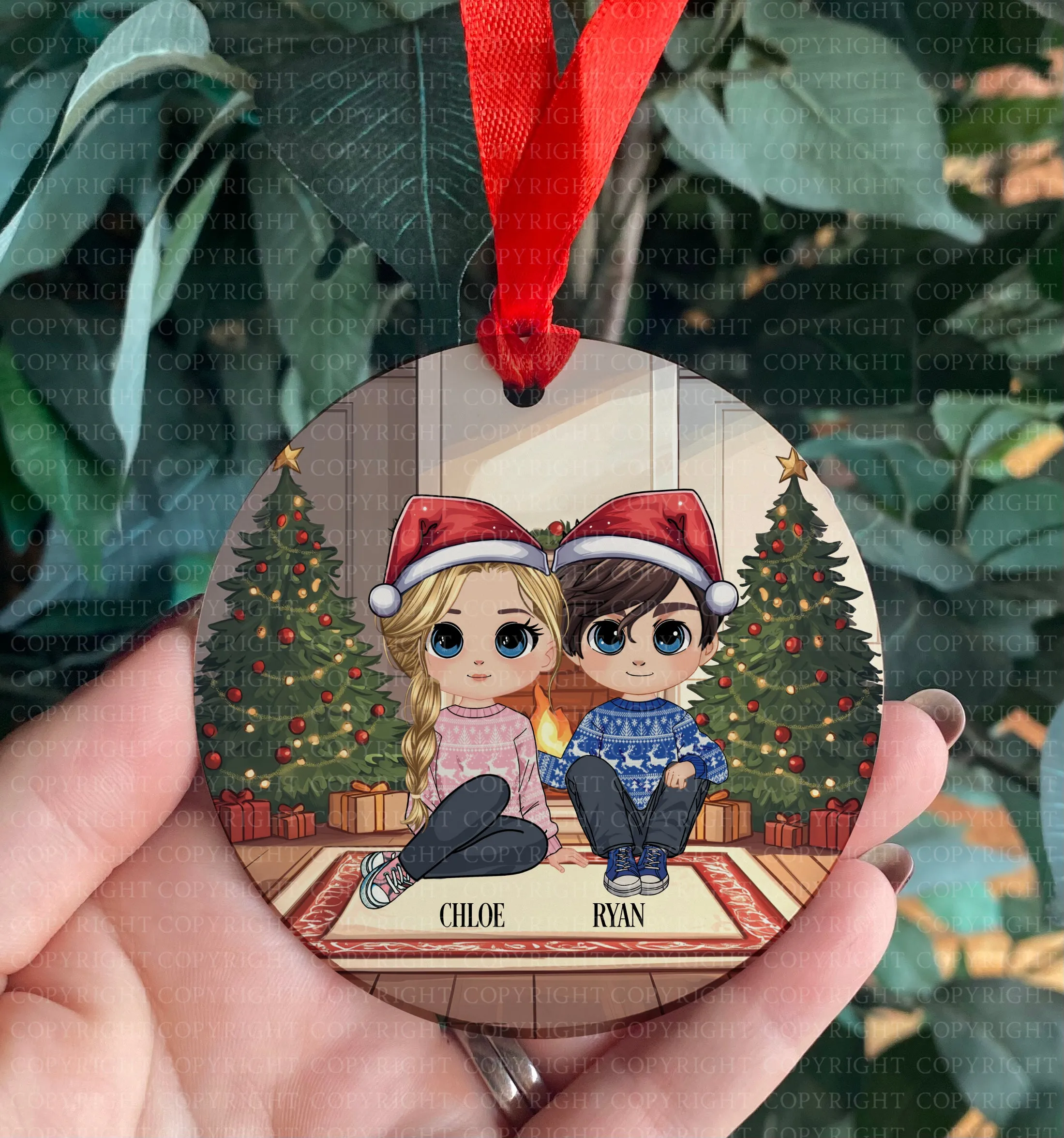 Chibi Best Friends Christmas Hanging Decoration - MALE