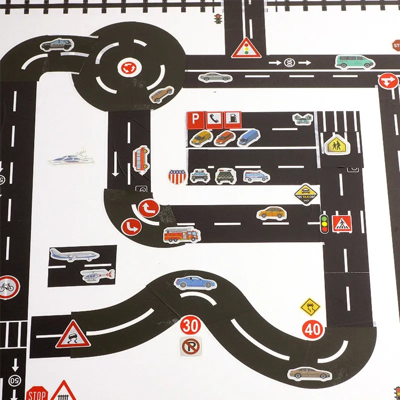 Children's Cartoon DIY Traffic Railway Road Washi Tape