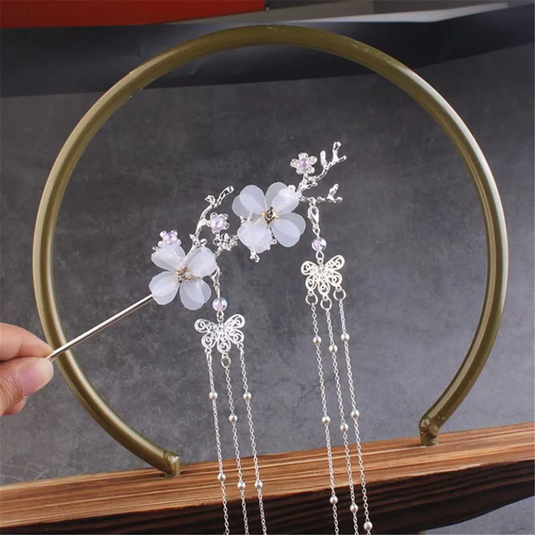 Chinese Style Hairpin Retro Flower Hairpin With Tassel Jewelry 1