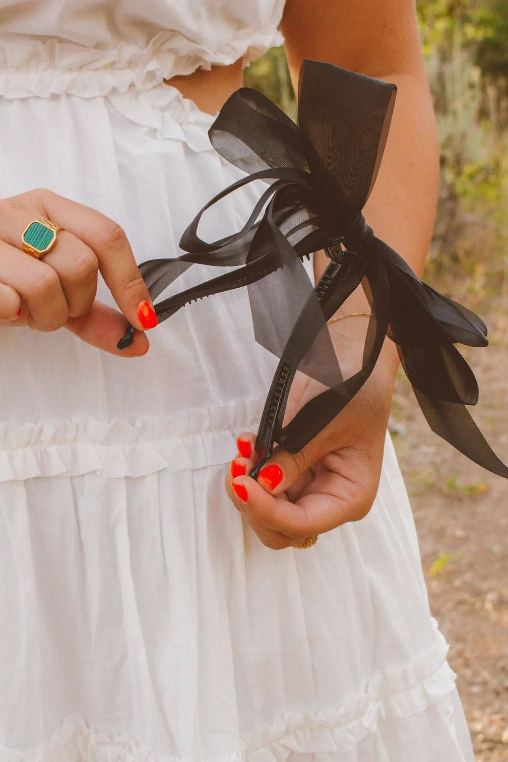 Chiquita Sheer Bow Banana Claw Clip