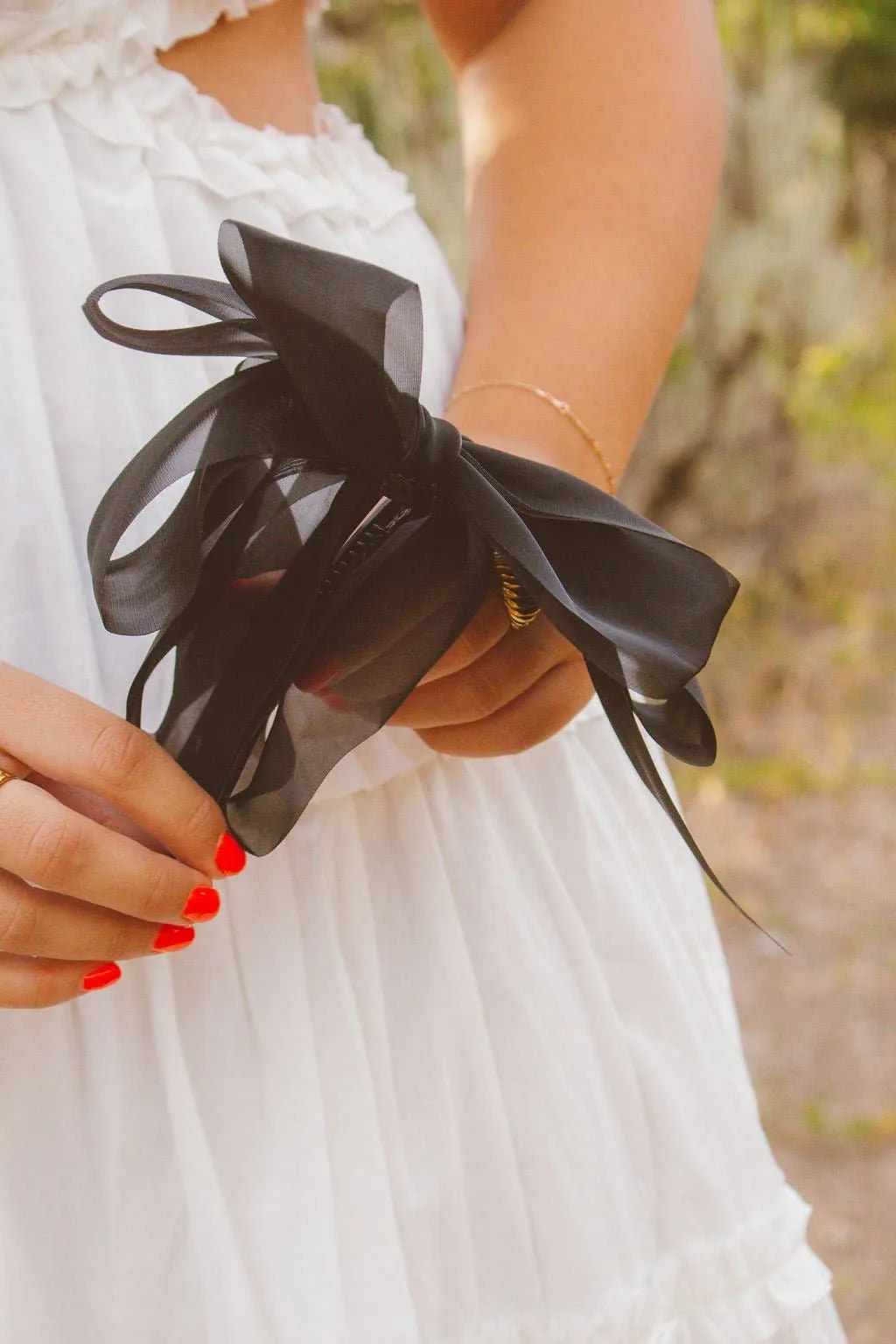 Chiquita Sheer Bow Banana Claw Clip