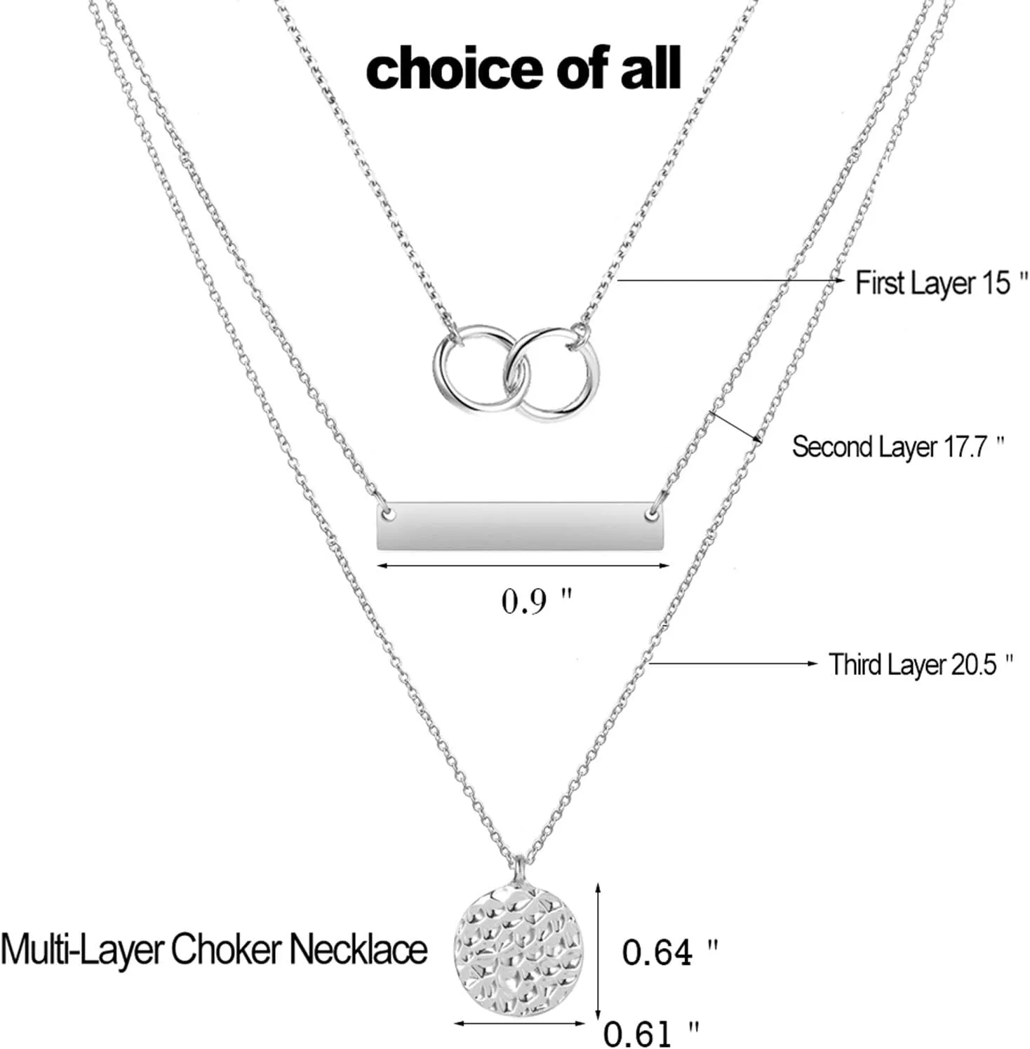 choice of all Layered Silver Necklaces for Women Trendy Dainty Layered Pendant Necklace Dainty Jewelry Gifts Stocking Stuffers