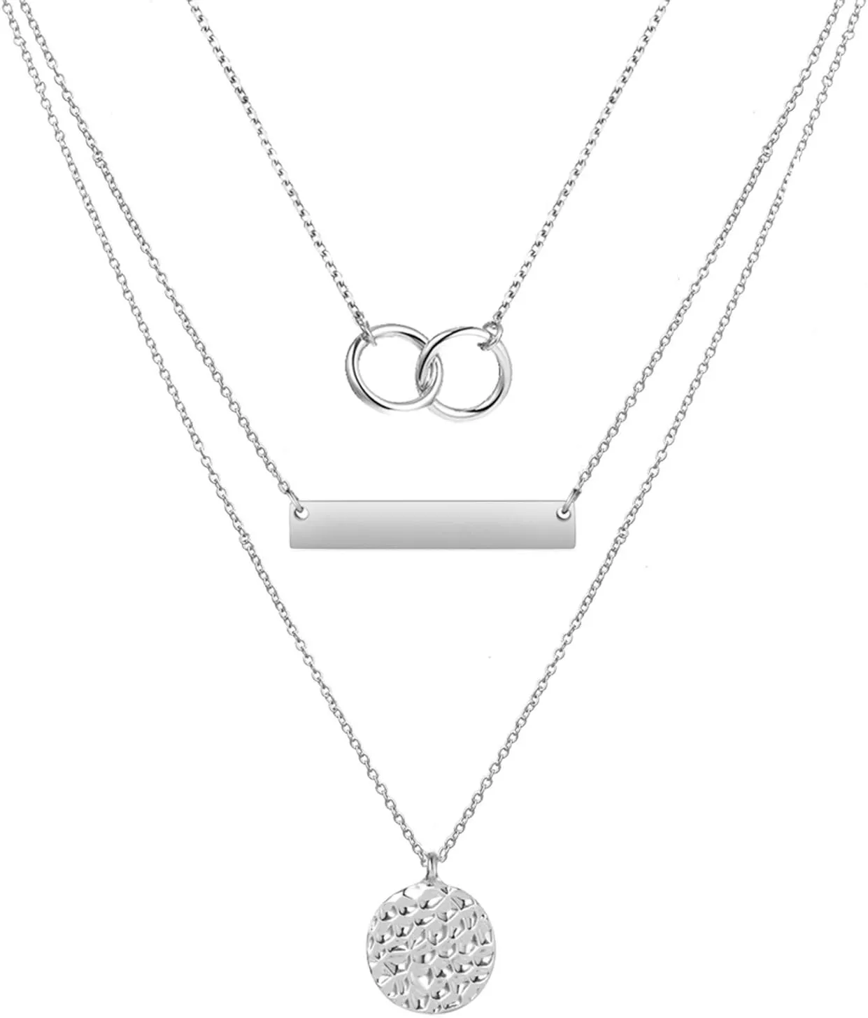 choice of all Layered Silver Necklaces for Women Trendy Dainty Layered Pendant Necklace Dainty Jewelry Gifts Stocking Stuffers