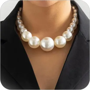 Choistily Pearl Necklace and Earring Set Red Pink Black Purple Pearl Jewelry Layered Faux Big Pearl Necklace Vintage Costume Jewelry for Women Pearl Costume Accessories Wedding Jewelry Trendy Gifts