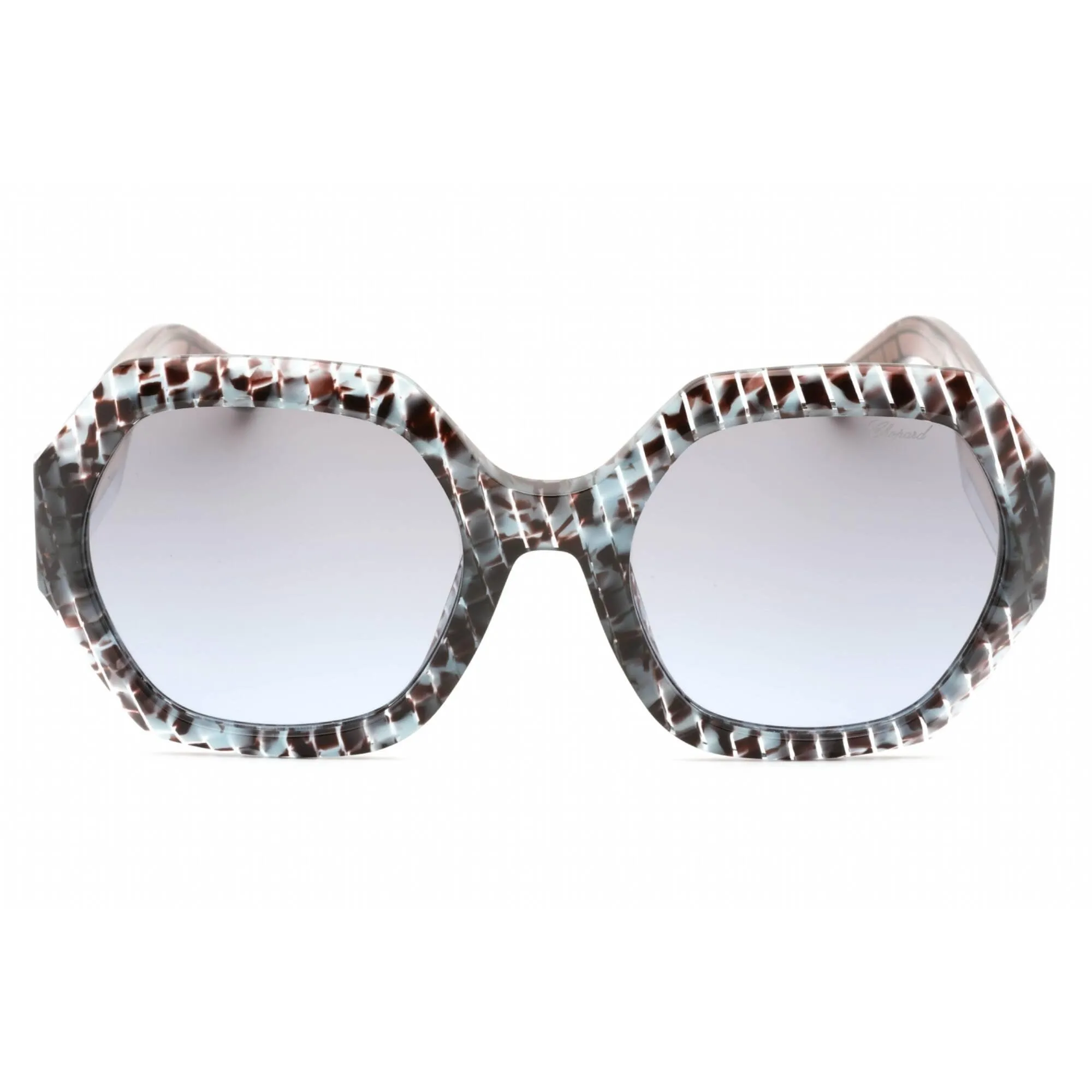 Chopard Women's Sunglasses - Havana Acetate Irregular Full Rim Frame | SCH362M 0T66