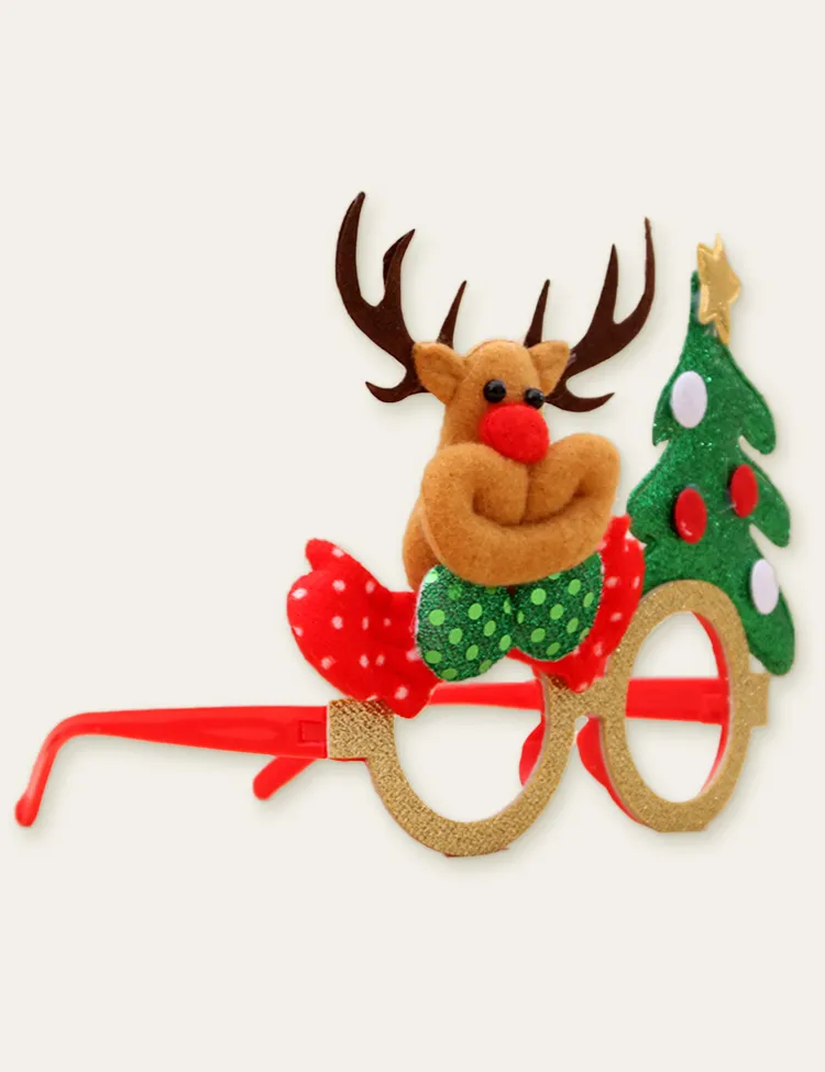 Christmas Cartoon Antlers Glasses