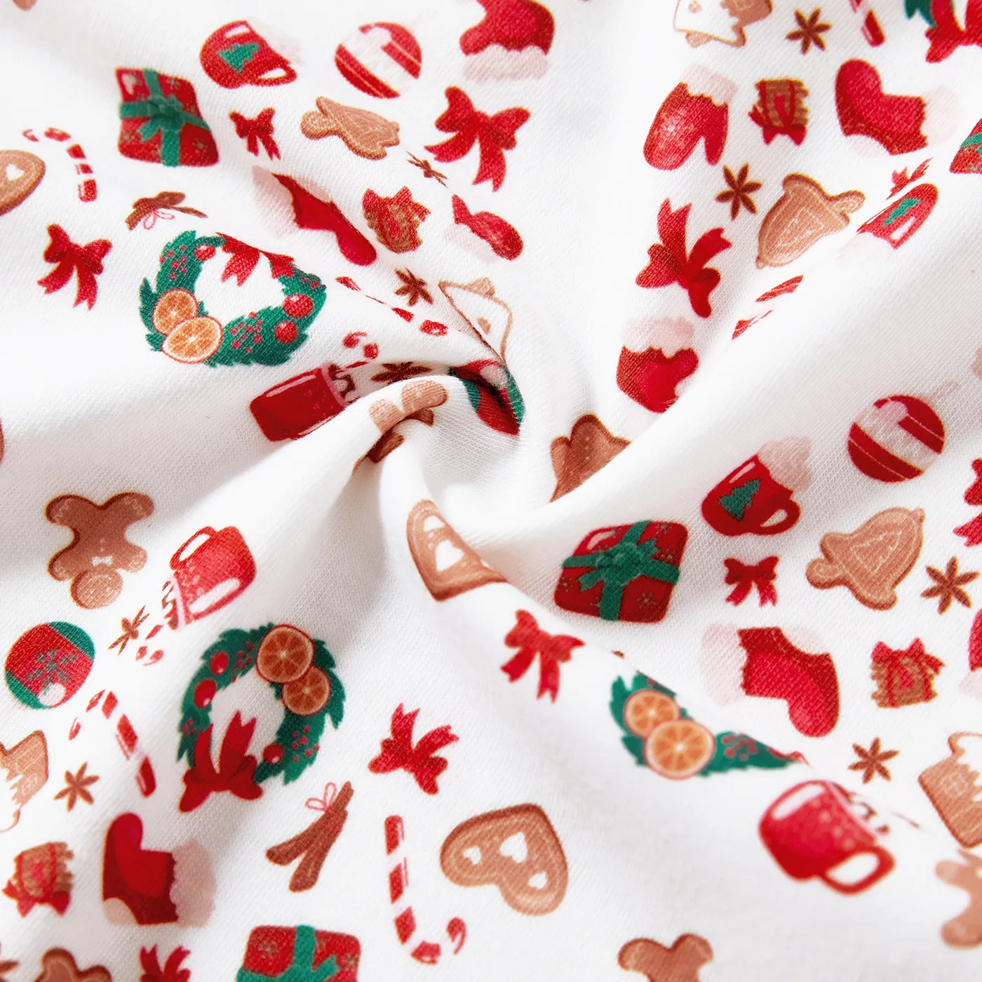 Christmas  Family Matching Color-block Festival Theme Print Long-sleeve Pajamas Sets(Flame resistant)