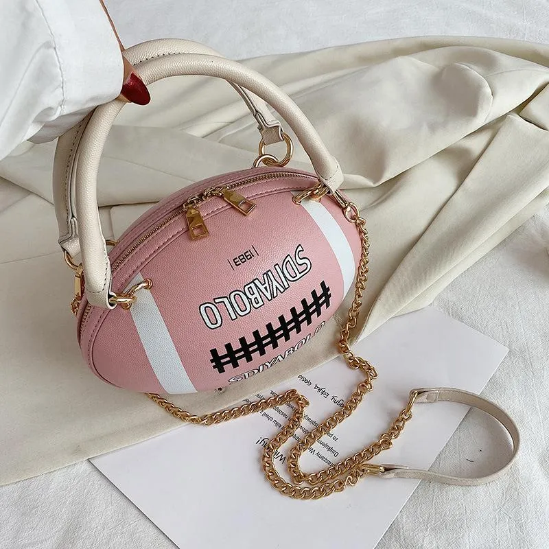Christmas Gift Rugby Shape Pu Women Crossbody Bag Daily Handbag Girl Purse Luxury Small Novelty Funny Clutch Shoulder Bag 2020 Fashion Ins Hot