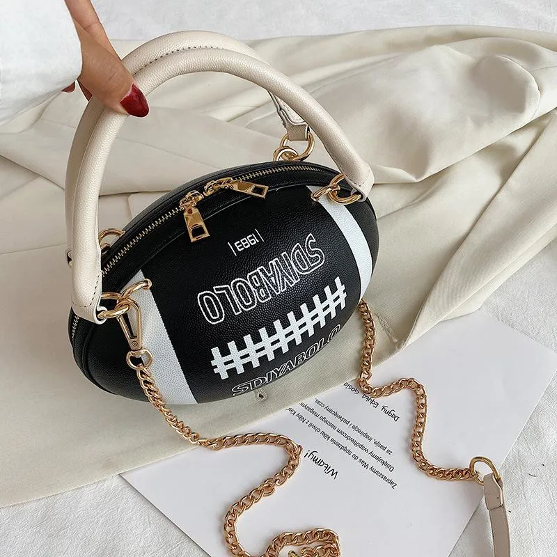 Christmas Gift Rugby Shape Pu Women Crossbody Bag Daily Handbag Girl Purse Luxury Small Novelty Funny Clutch Shoulder Bag 2020 Fashion Ins Hot