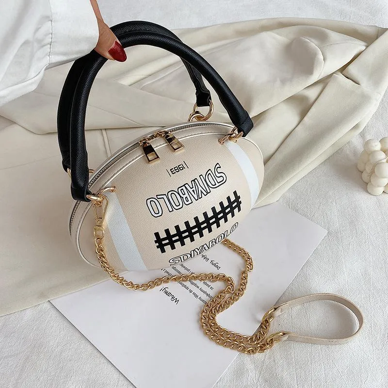 Christmas Gift Rugby Shape Pu Women Crossbody Bag Daily Handbag Girl Purse Luxury Small Novelty Funny Clutch Shoulder Bag 2020 Fashion Ins Hot