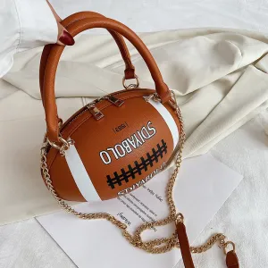 Christmas Gift Rugby Shape Pu Women Crossbody Bag Daily Handbag Girl Purse Luxury Small Novelty Funny Clutch Shoulder Bag 2020 Fashion Ins Hot