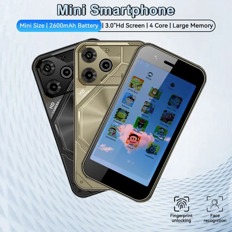 Christmas Gifts, New Student Phone 3 64GB Mini Smartphone with Fun Education APP Learning Games Painting Cartoon, Small Unlocked Smartphone, 3.0 HD Screen, 2600mAh Battery, Dual SlM