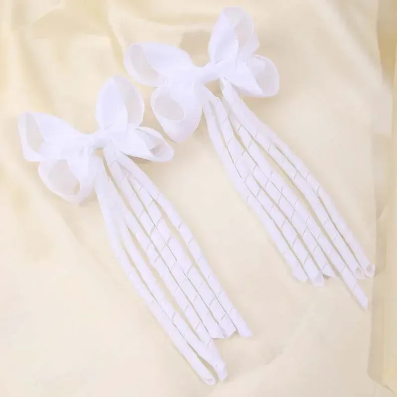 Christmas Long Tassel Solid Ribbon Red Christmas Hair Accessory