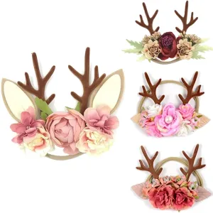 Christmas Reindeer Antler Baby Headbands Newborn Photography Props