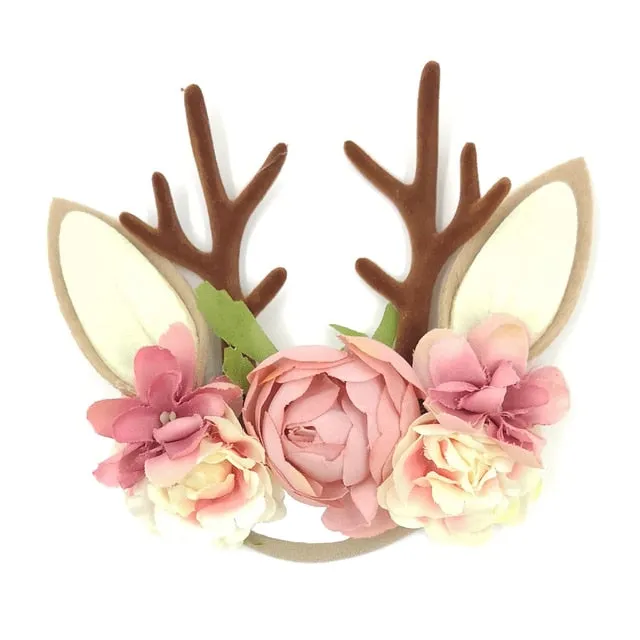 Christmas Reindeer Antler Baby Headbands Newborn Photography Props