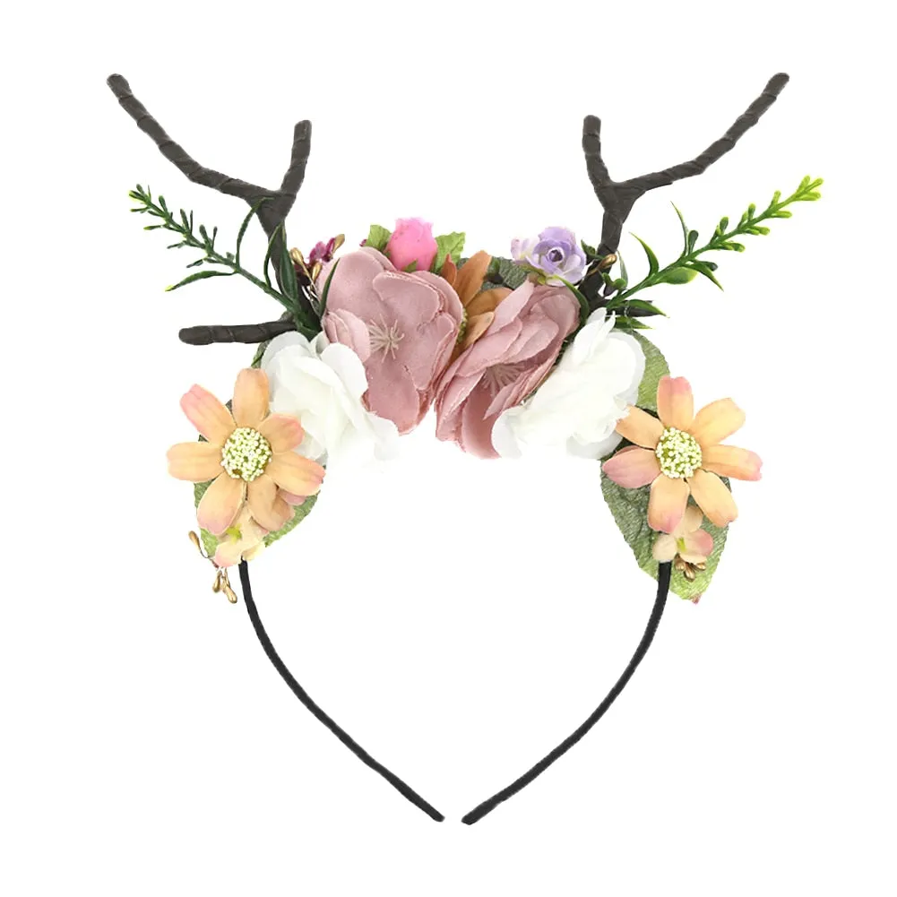 Christmas Reindeer Antler Baby Headbands Newborn Photography Props