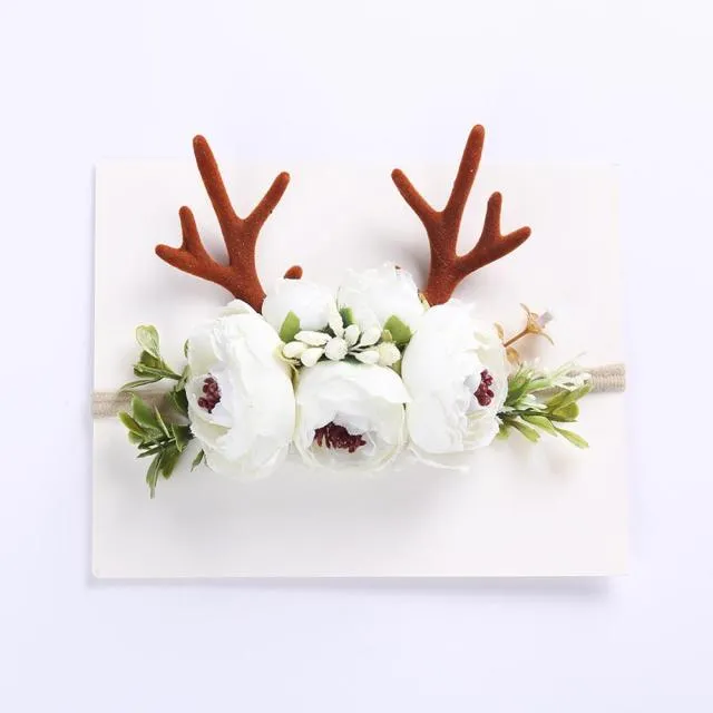 Christmas Reindeer Antler Baby Headbands Newborn Photography Props