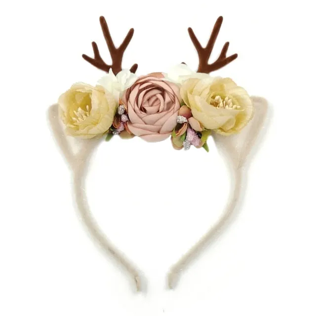 Christmas Reindeer Antler Baby Headbands Newborn Photography Props