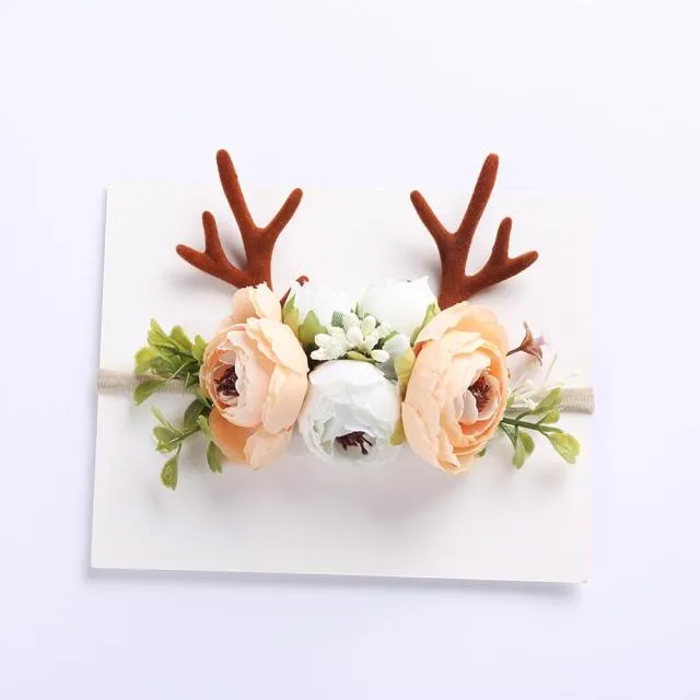 Christmas Reindeer Antler Baby Headbands Newborn Photography Props