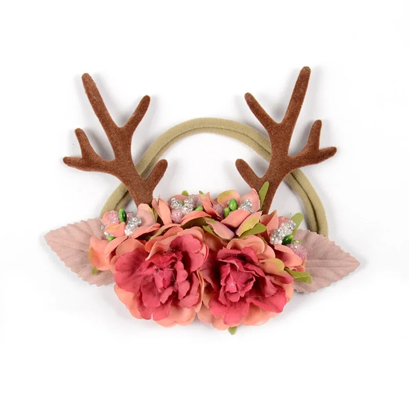 Christmas Reindeer Antler Baby Headbands Newborn Photography Props
