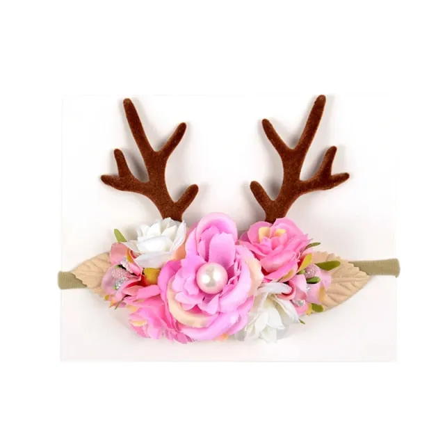 Christmas Reindeer Antler Baby Headbands Newborn Photography Props