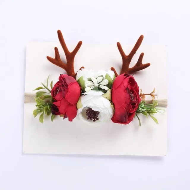 Christmas Reindeer Antler Baby Headbands Newborn Photography Props