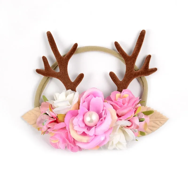 Christmas Reindeer Antler Baby Headbands Newborn Photography Props