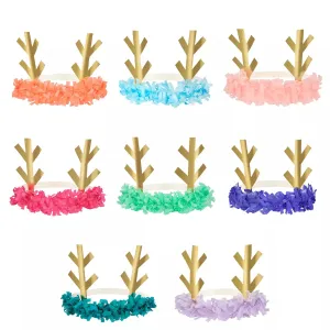 Christmas  Reindeer Fringe Antler Headbands | 8 ct