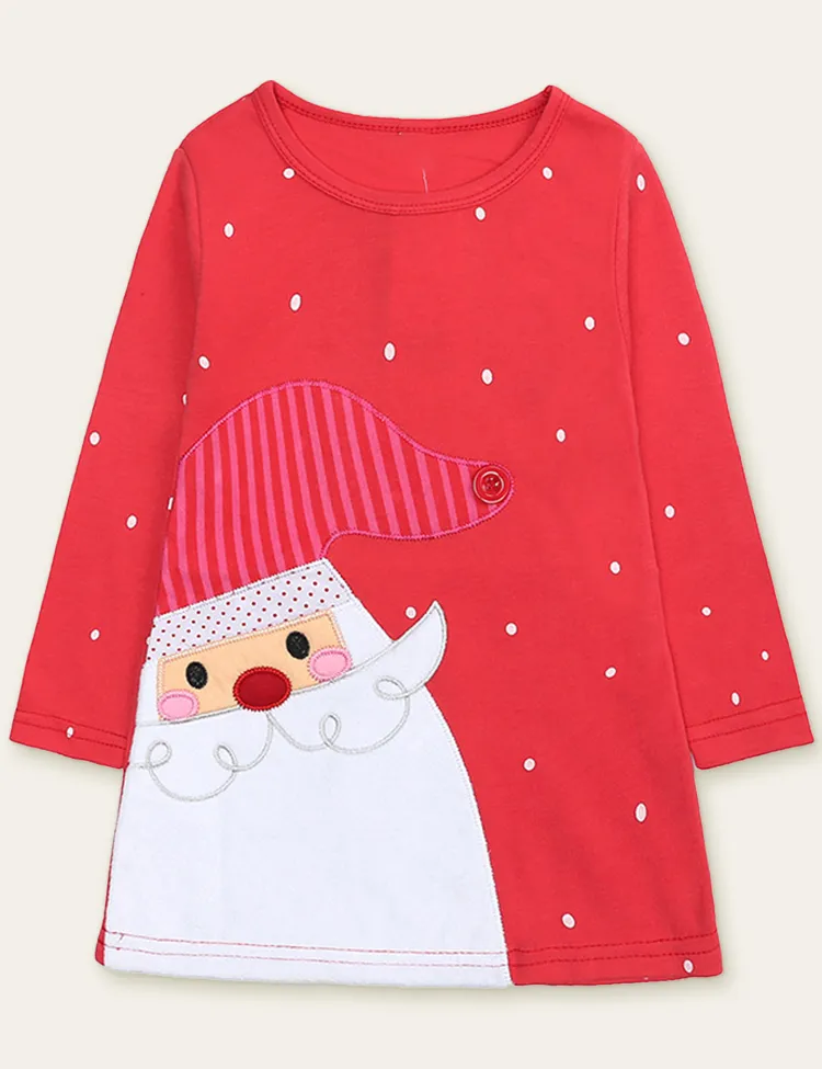 Christmas Sale-Christmas Cartoon Appliqué Princess Dress