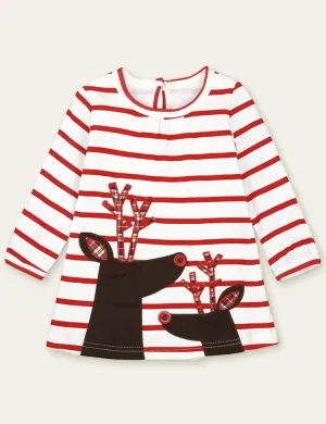 Christmas Sale-Christmas Cartoon Appliqué Princess Dress