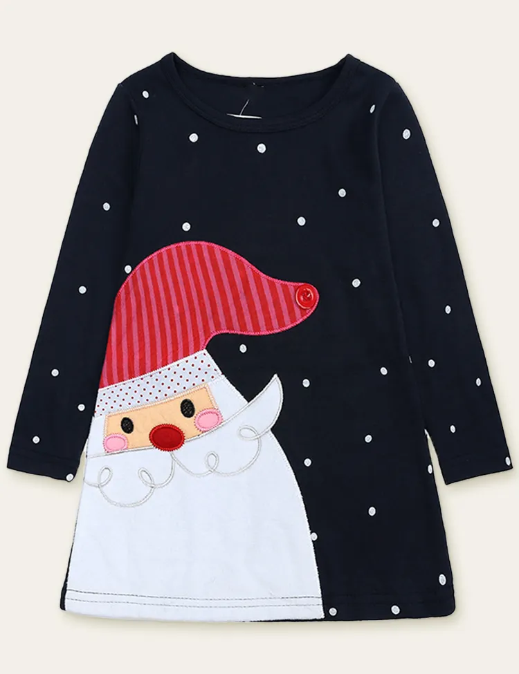 Christmas Sale-Christmas Cartoon Appliqué Princess Dress