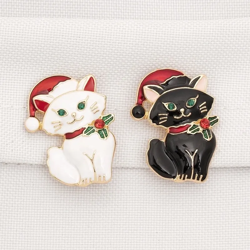 Christmas Series Cute Cat Brooch
